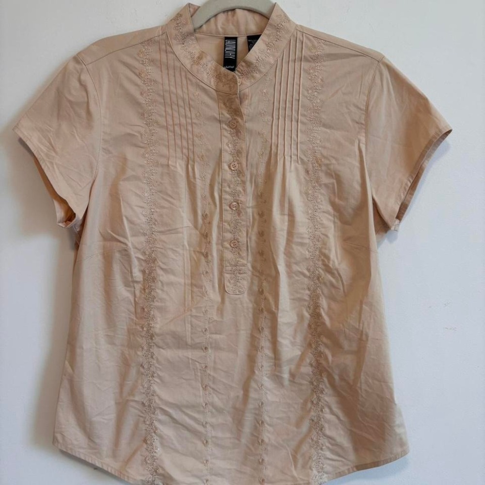 VTG tan embroidered blouse